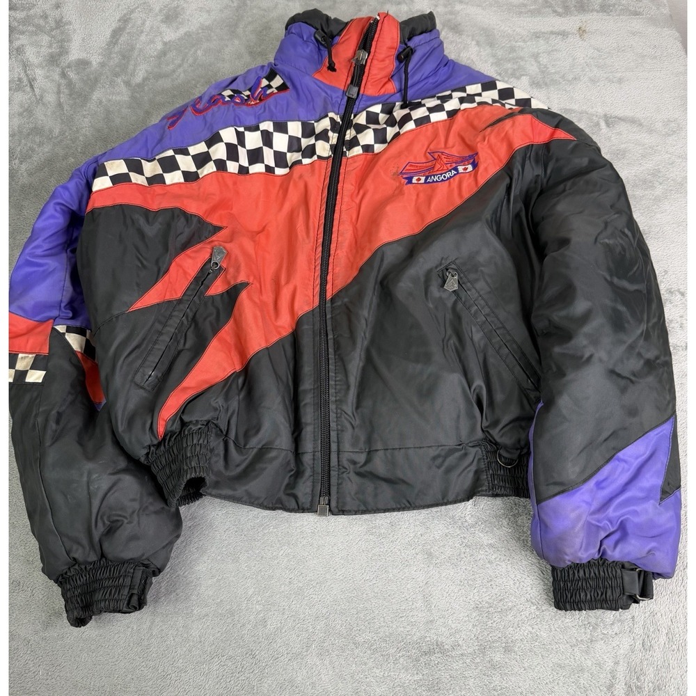 Vintage Angora Racing Snowmobile Jacket Men's Size Large Purple